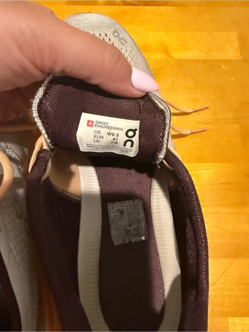 On Running Women's Athletic Sneakers in Peach and Beige
